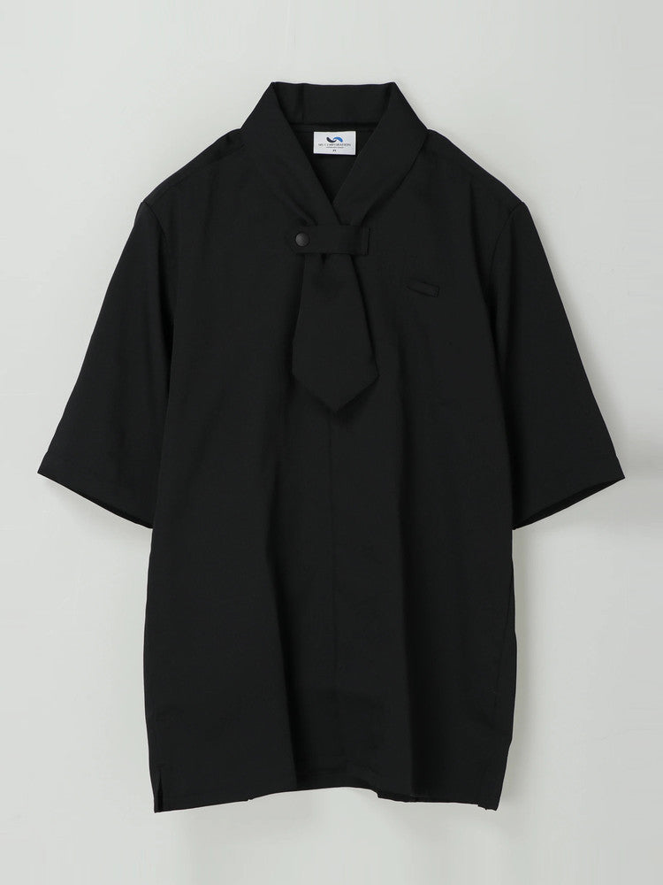 【アウトレット】2065　兼用五分袖カフェコート（タイ付き）