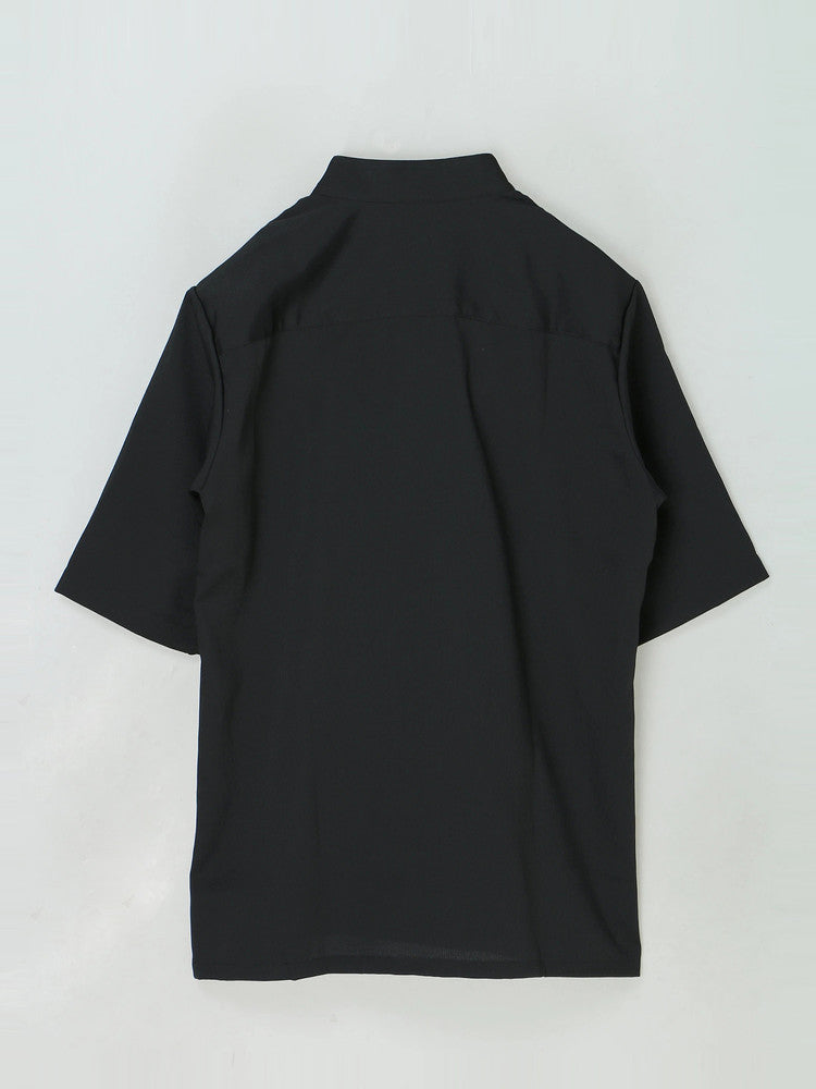 【アウトレット】2065　兼用五分袖カフェコート（タイ付き）