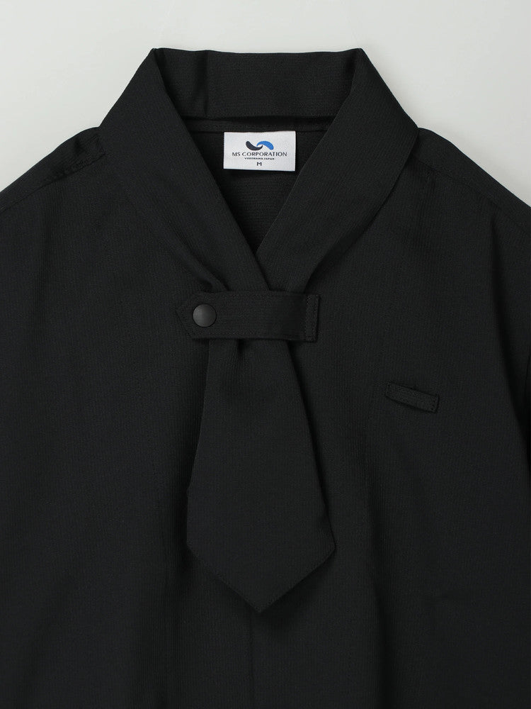 【アウトレット】2065　兼用五分袖カフェコート（タイ付き）