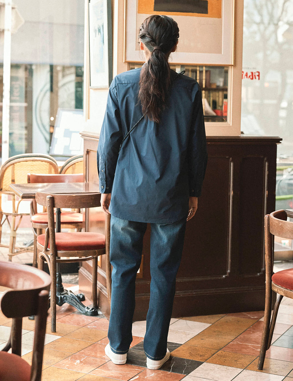 1707　兼用リラックスバンドカラーシャツ