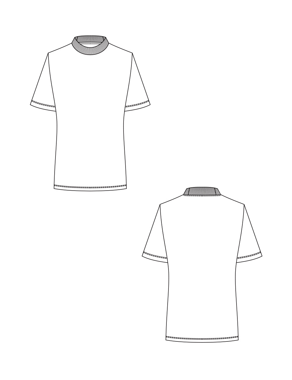 !【浜田】1708　整衣　兼用半袖モックネックＴシャツ (コピー)