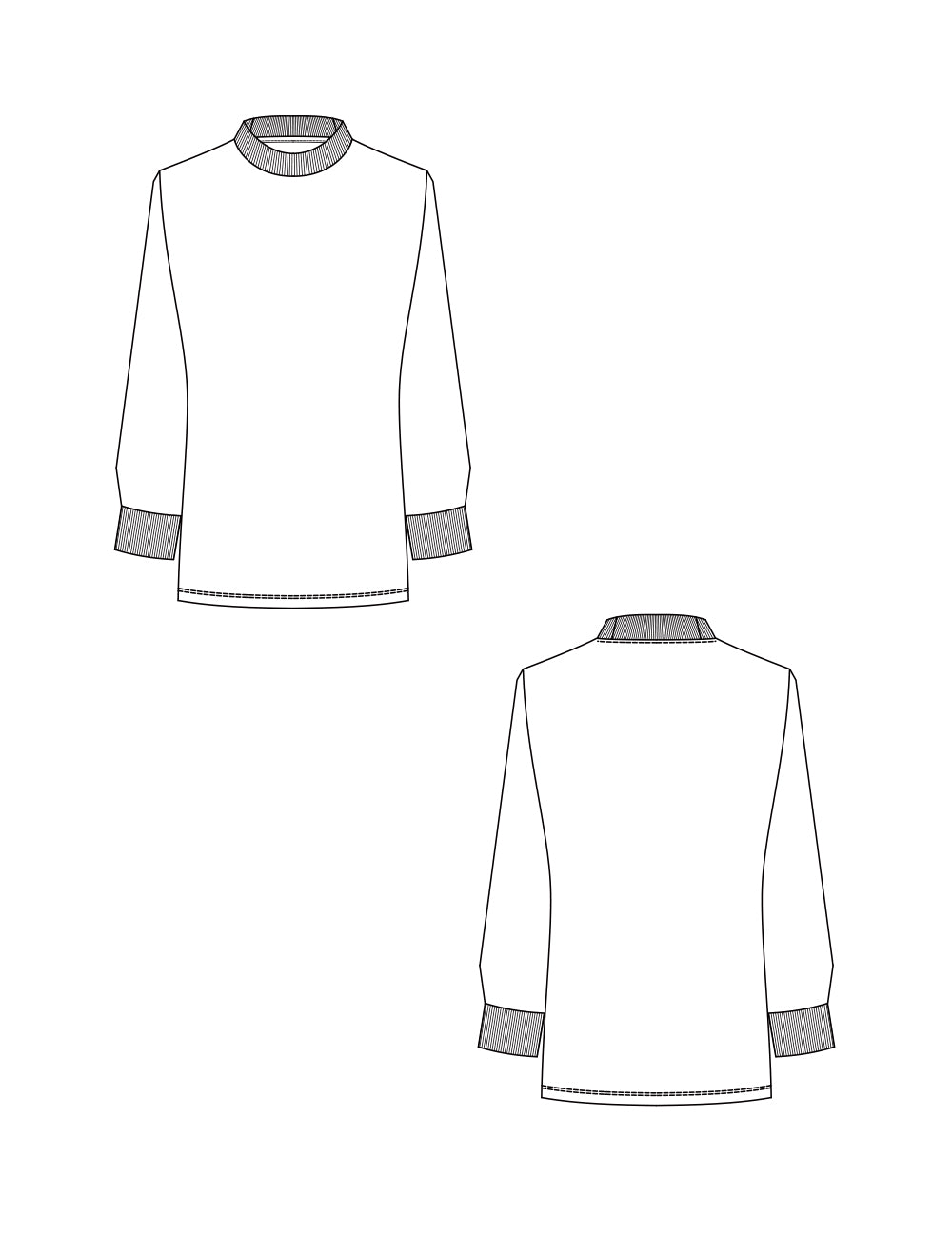 1709　整衣　兼用長袖モックネックＴシャツ