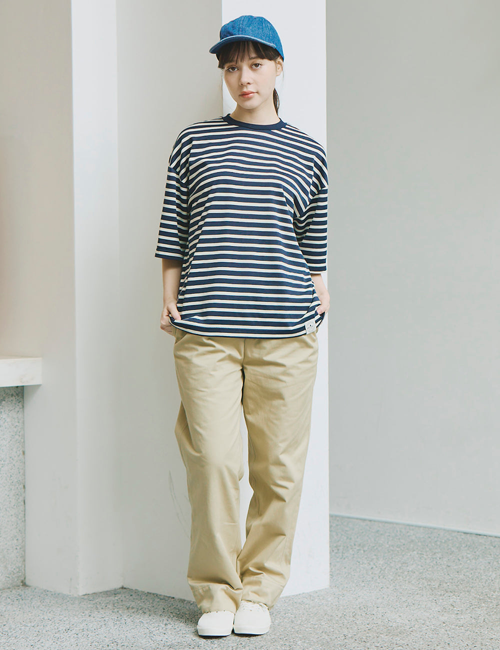 1710　niko and...兼用　五分袖ボーダーＴシャツ