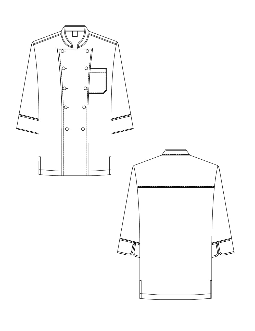 2057　兼用七分袖コックコート