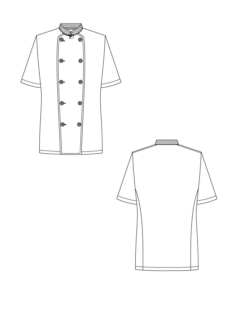 2070　兼用半袖コックコートC100