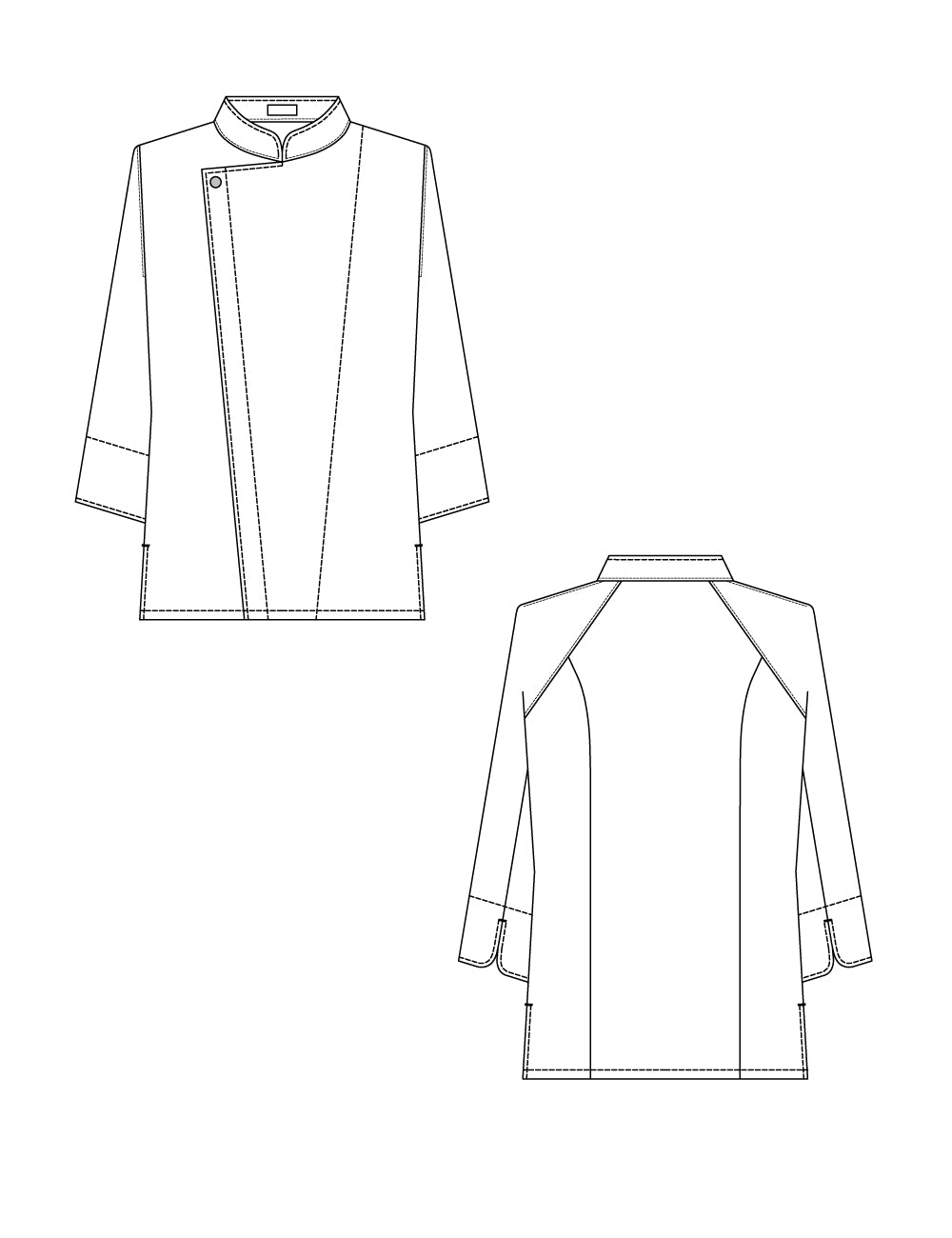 2071　兼用八分袖コックコート