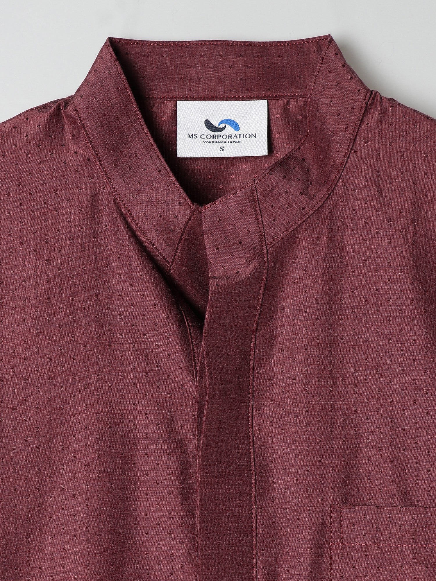 【アウトレット】1684　兼用七分袖バンドカラーシャツ