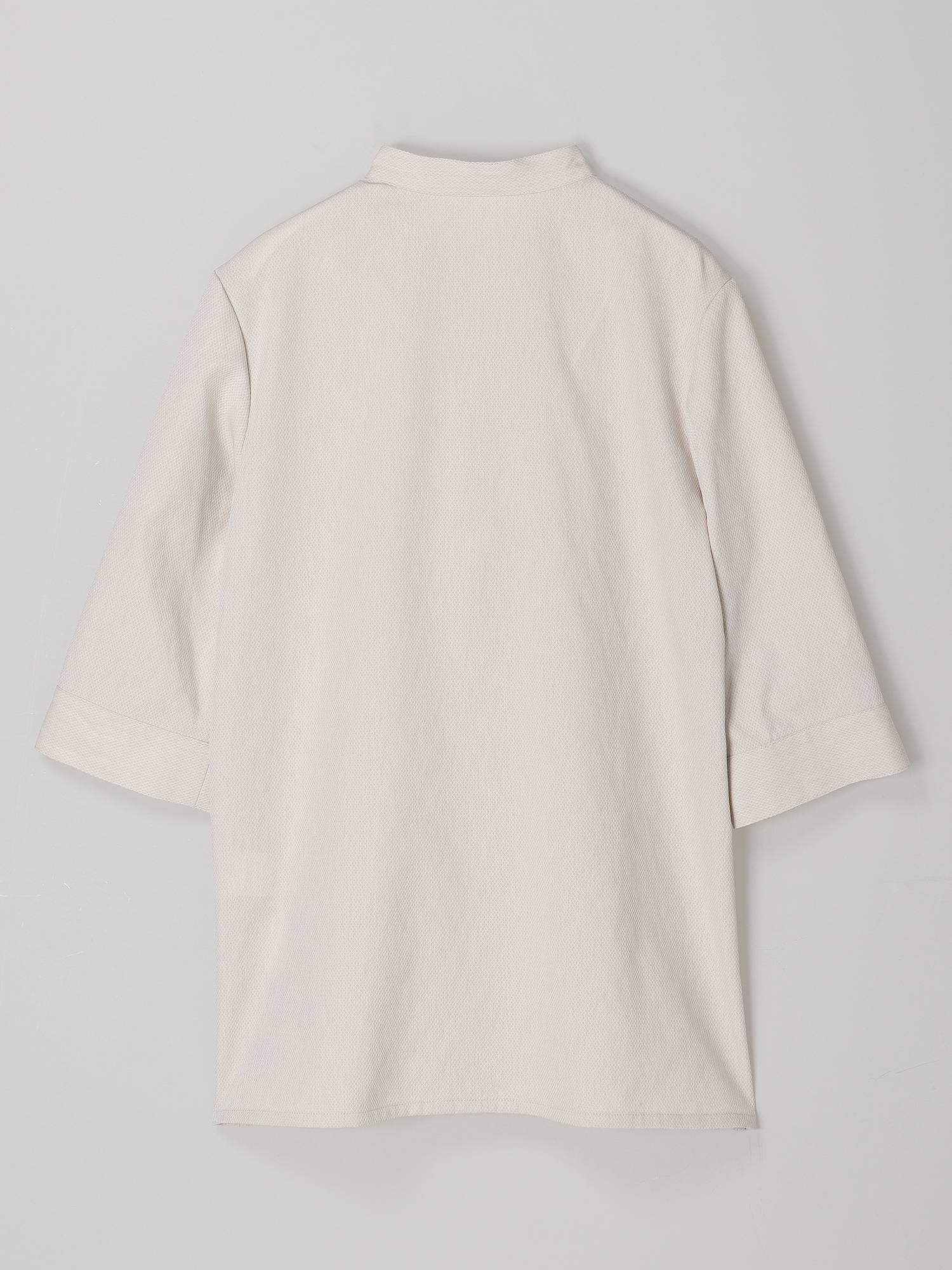 【アウトレット】1682　兼用七分袖バンドカラーシャツ